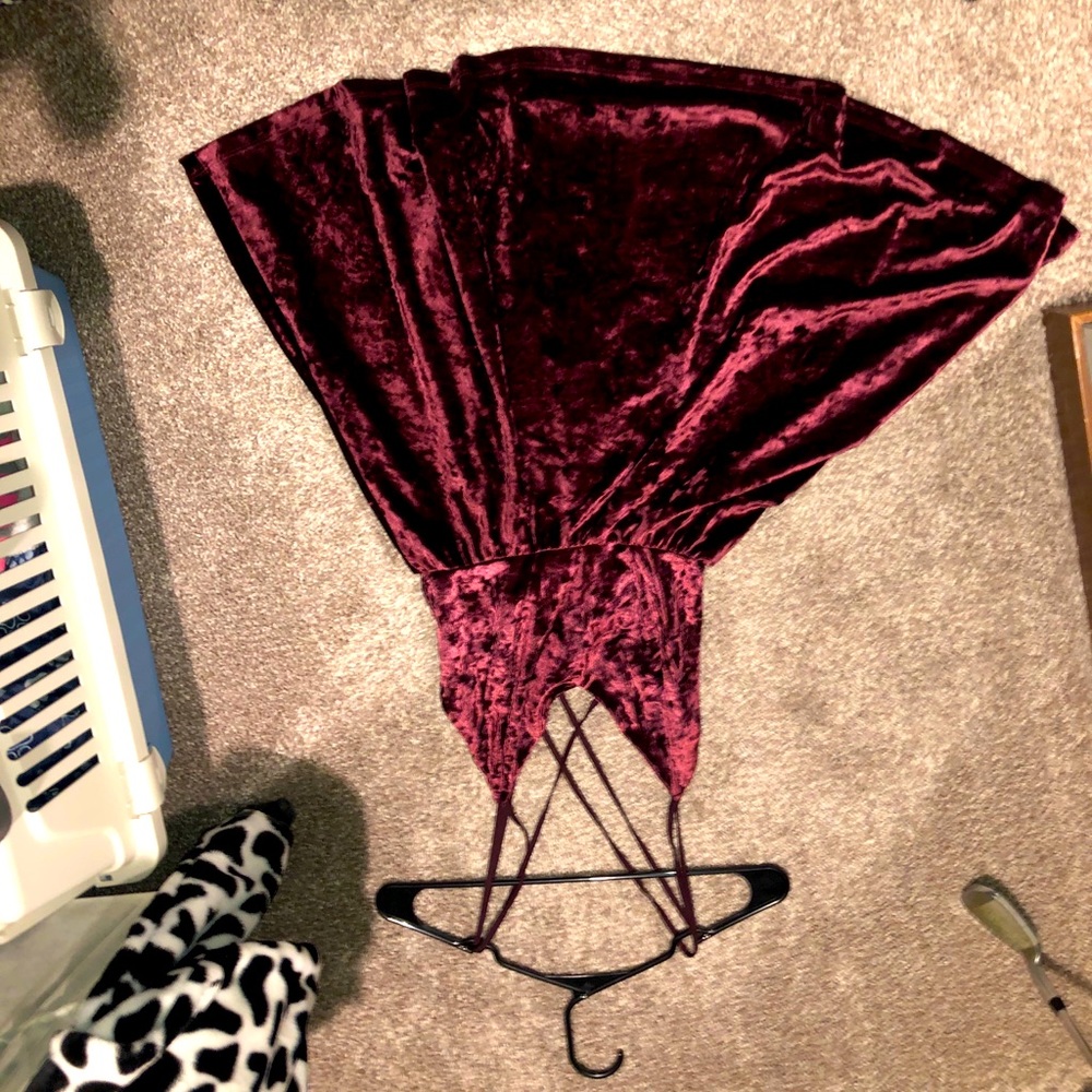 Deep red velvet dress